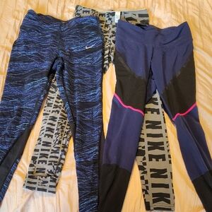 Nike Dri-FIT Leggings Size Small Set in Blue, Black, and Gray